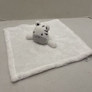 Baby Gear Zebra Lovey Security Blanket Plush 13.5”x13.5” Black White